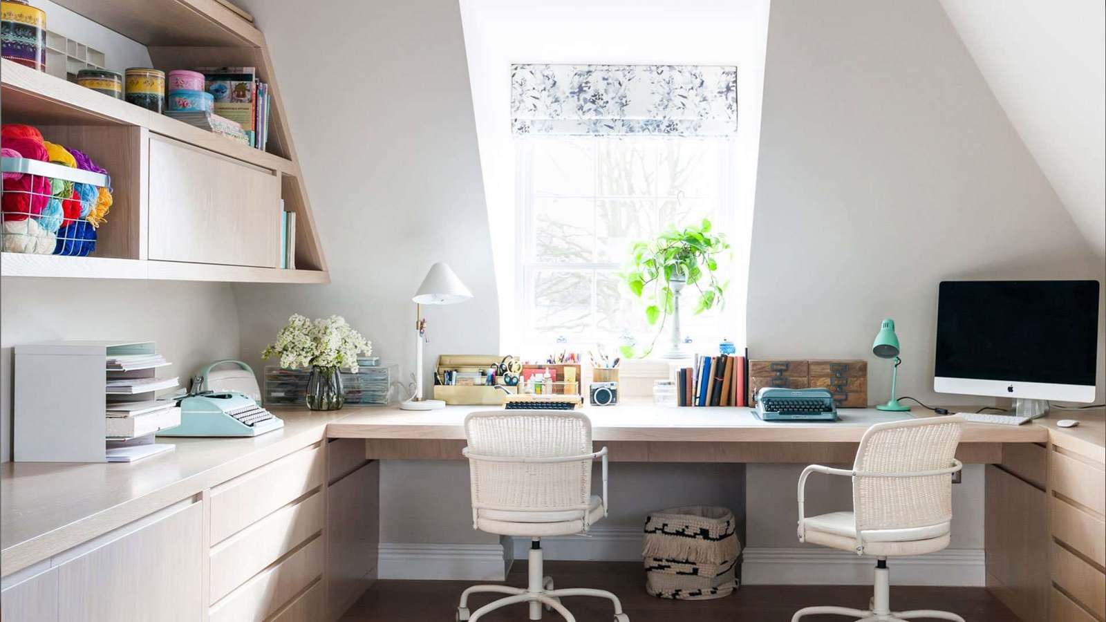 A fitted home office in a reclaimed corner
