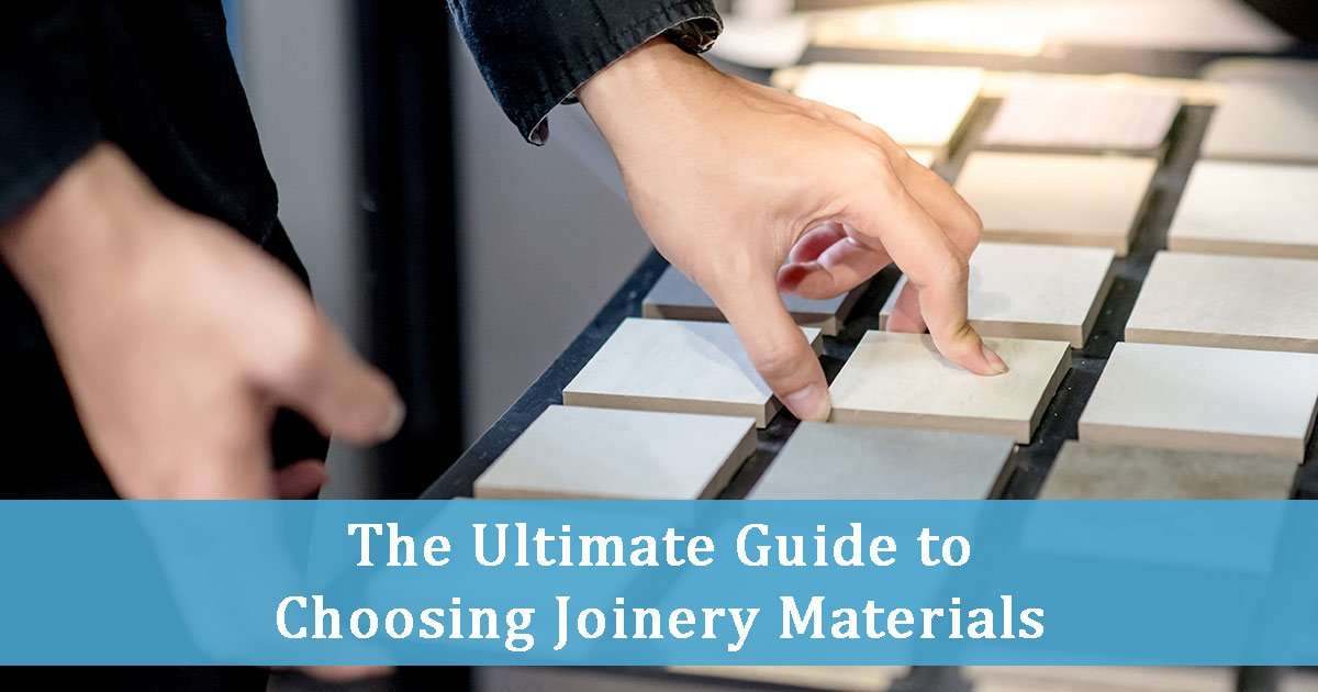 Hands choosing from a tray of material samples